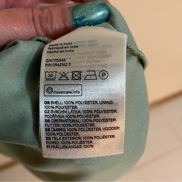 DIVIDED H&M, Plumeti Chiffon Dress, in Light Green, Size L - Picture 10 of 11